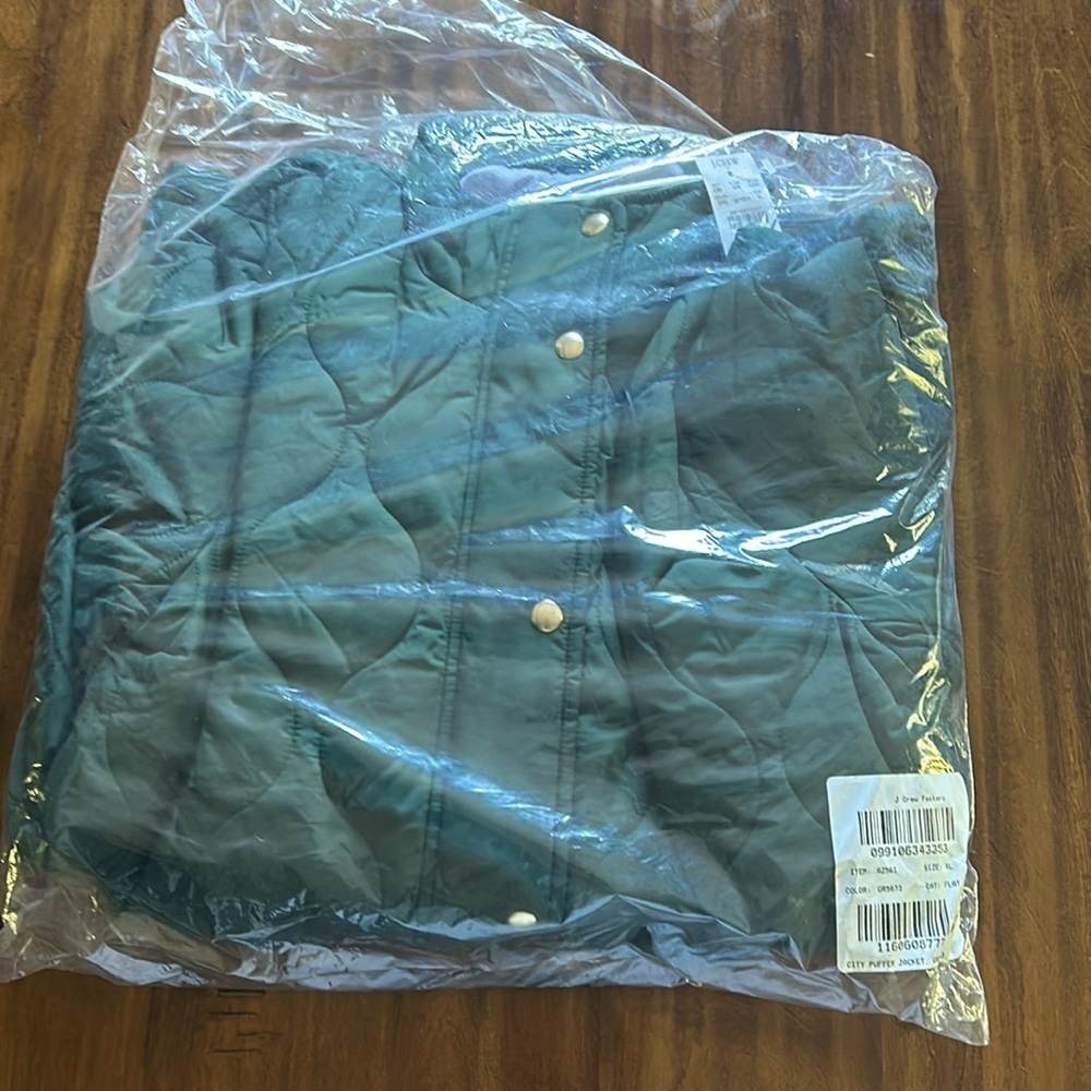 J.Crew Factory City puffer coat AZ561 Green XL - Picture 6 of 6